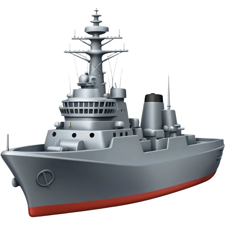 A naval destroyer ship emoji