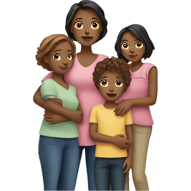 FAMILY OF 5 MOTHER, 1 SON AND 3 DAUGHTERS emoji