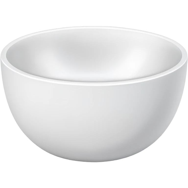 white bowl with matte white color inside, no liquid, no gloss, simple, clear emoji