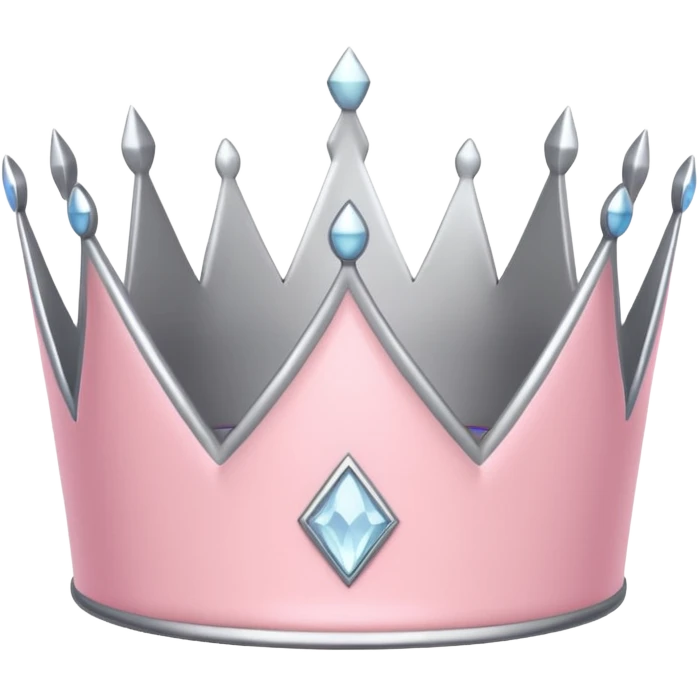 light pink and silver simple crown emoji