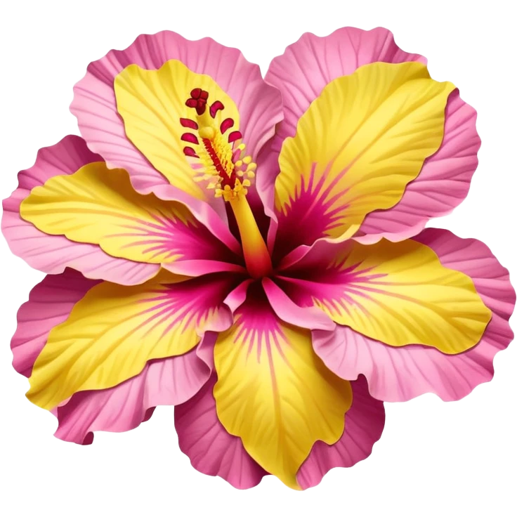 yellow and pink hibiscus flower emoji