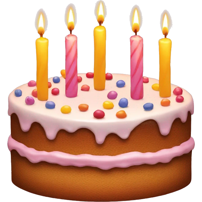 Birthday cake with 3 candles emoji