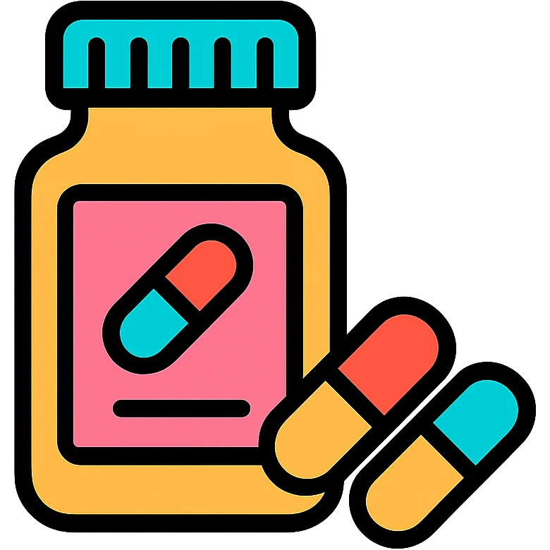 medication icon, simple, clear, modern icon style, suitable for app or website emoji