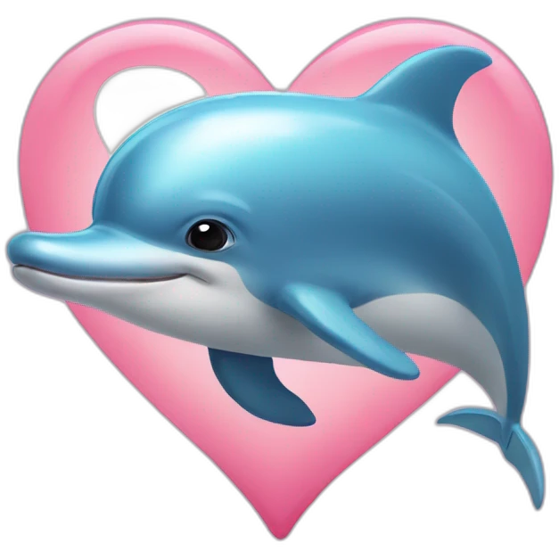Dolphin with heart emoji
