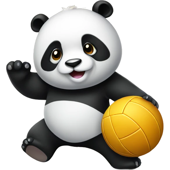 A panda with a volleyball emoji