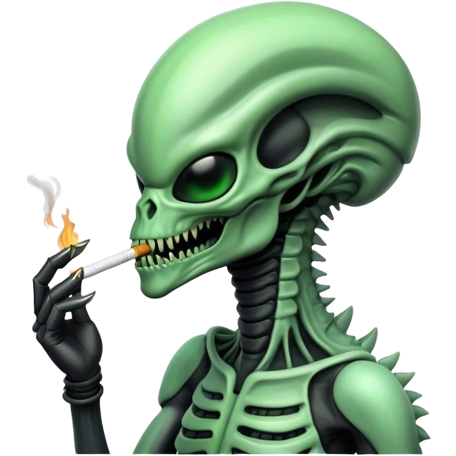 xenomorph smoking cigarette emoji