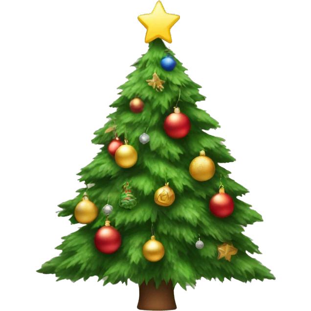christmas tree with ornaments emoji