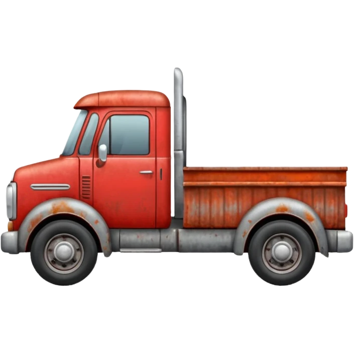 red and gray truck emoji