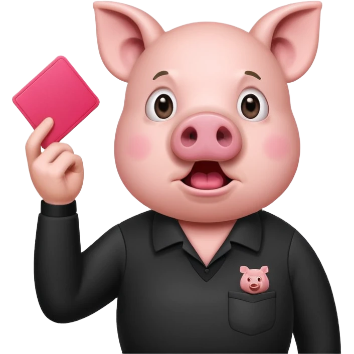 pig referee showing red card emoji