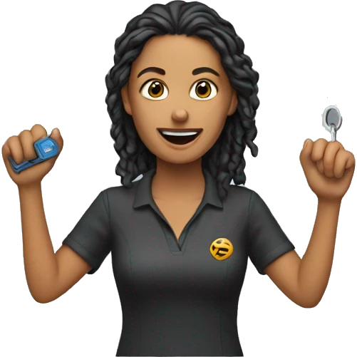 Woman throwing car keys emoji