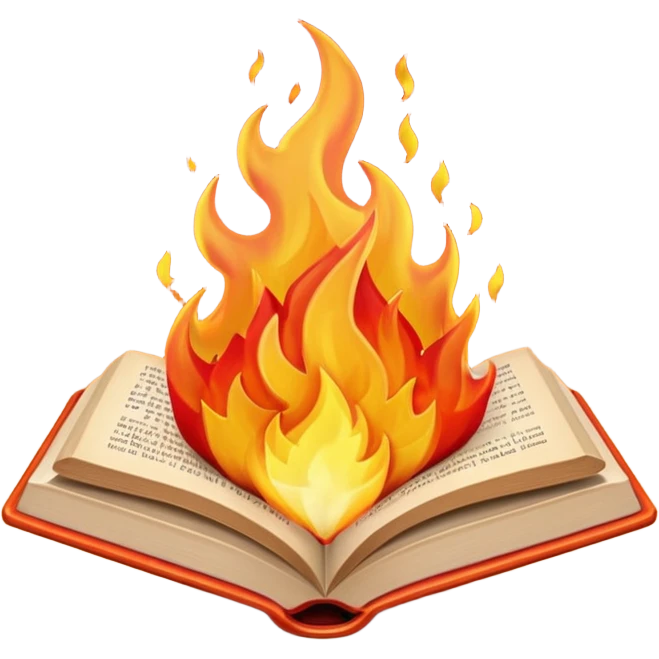 Book on fire emoji