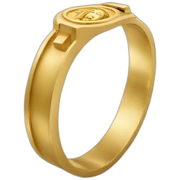 gold ring with jesus face emoji