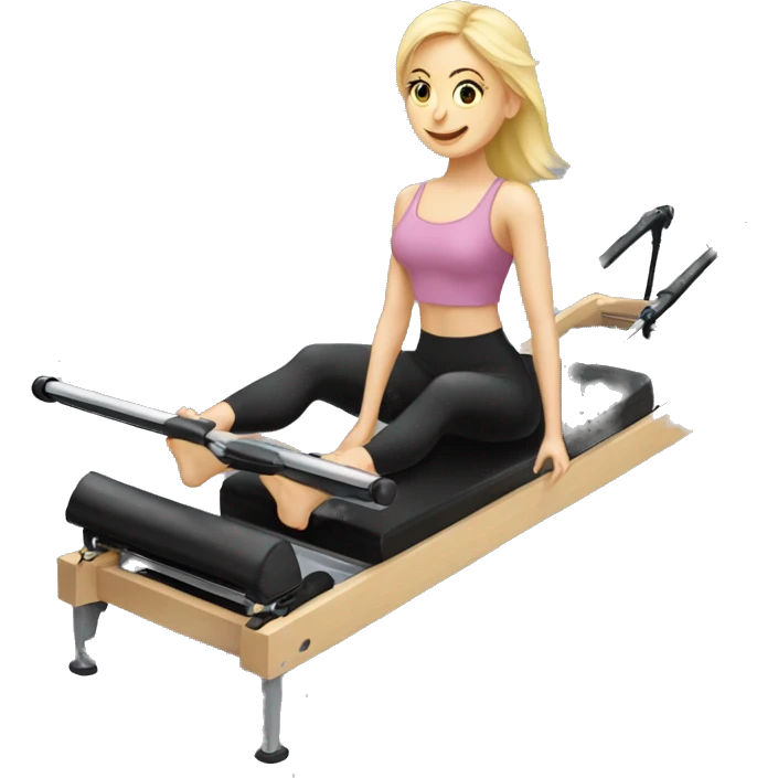 Blonde girl on pilates reformer  emoji