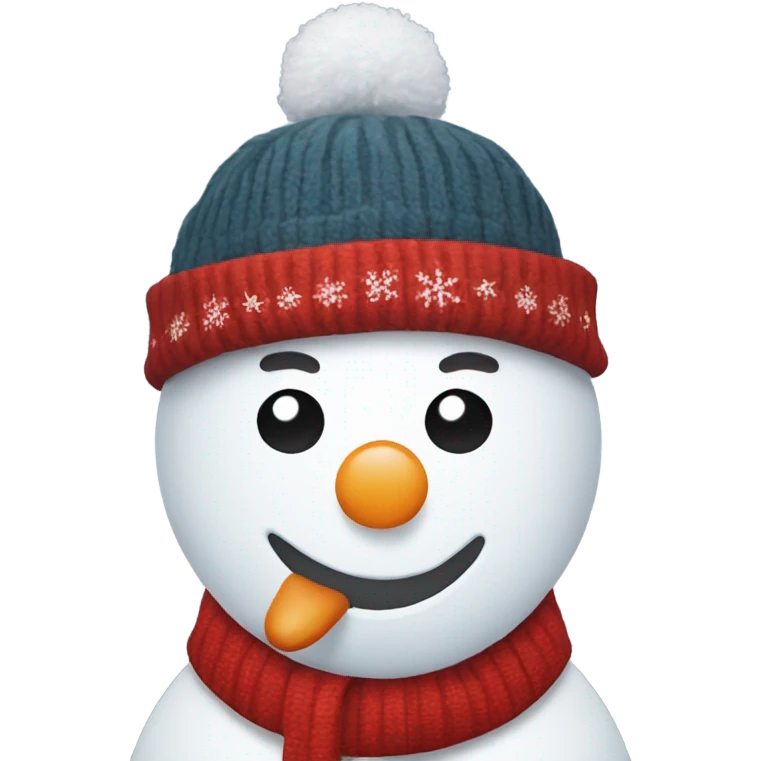 Snowman with an Santa hat and a Christmas Jumper emoji