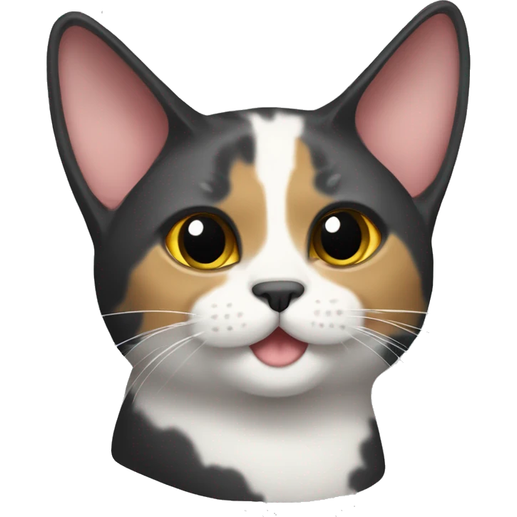 Tricolor fold-eared cat emoji