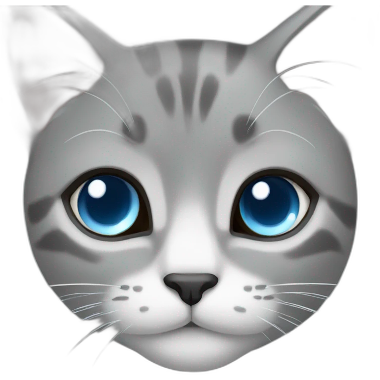 gray female cat blue eyes emoji