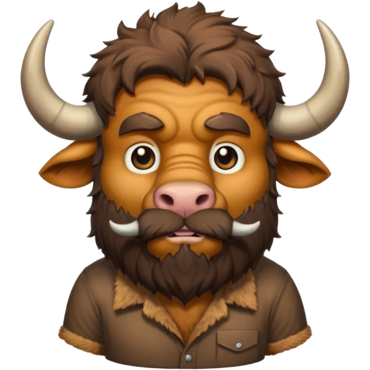 bearded buffalo with shirt emoji