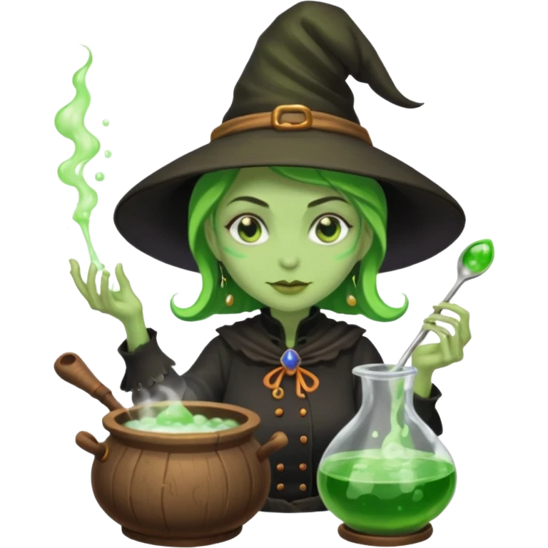 green witch cooking potion emoji