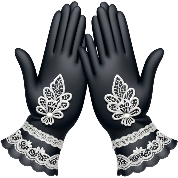 victorian age white gloves with lace emoji