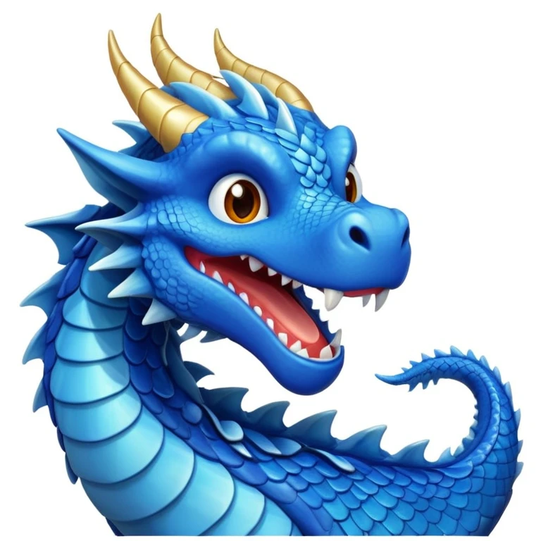 Blue dragon smiling emoji