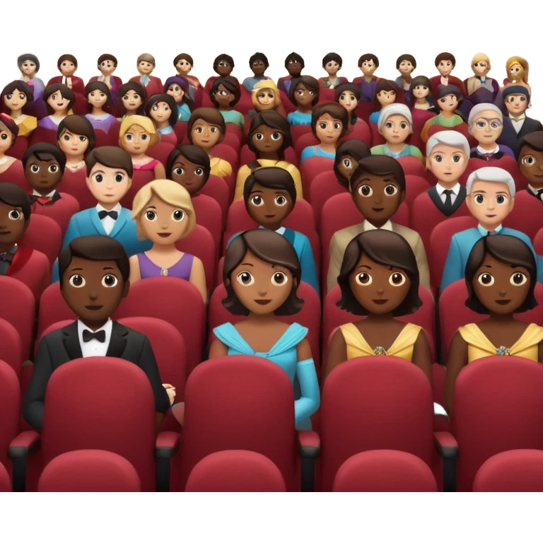audience silhouettes with one person highlighted emoji