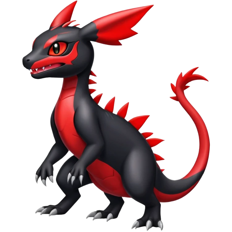 Cute Shiny Guilmon-Quilava-Salandit-Umbreon-Fakémon-hybrid-creature (full body)  emoji