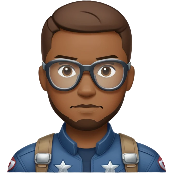 sam wilson with crew cut hair, side-whiskers, and wear safety glasses from  from captain america: civil war emoji