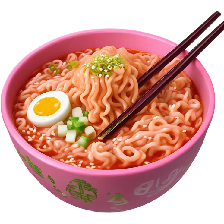 Pink  buldak ramen emoji