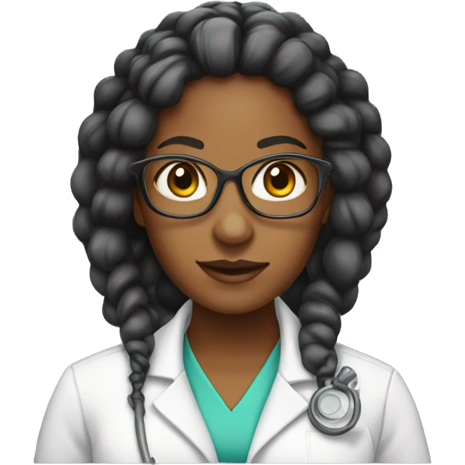 Female African American scientist with braids emoji