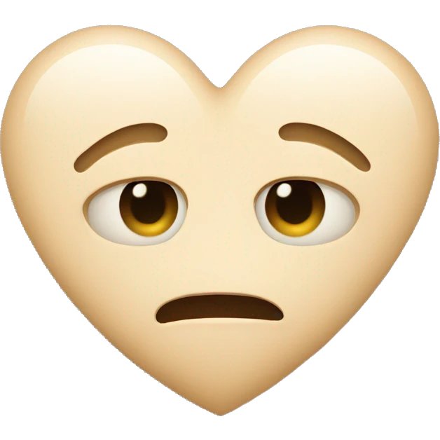 Beige heart with kiss face  emoji