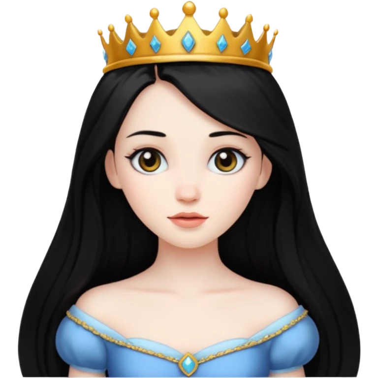 Black long hair princess  emoji