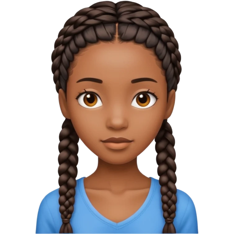 Skinny Black girl with 2 braids  emoji