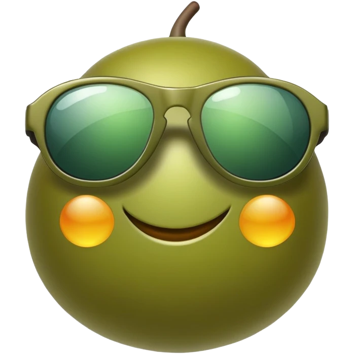 A green olive with sunglasses emoji