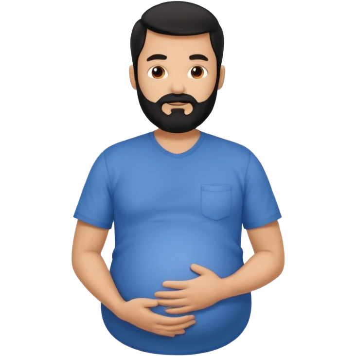 pregnant man with black beard and hair emoji
