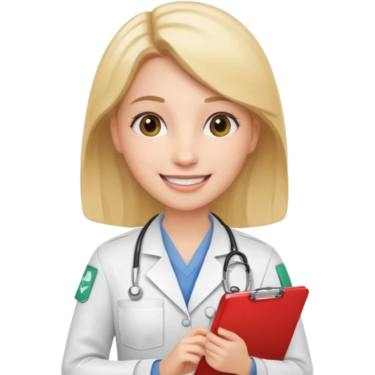 woman medic accepting application for job emoji