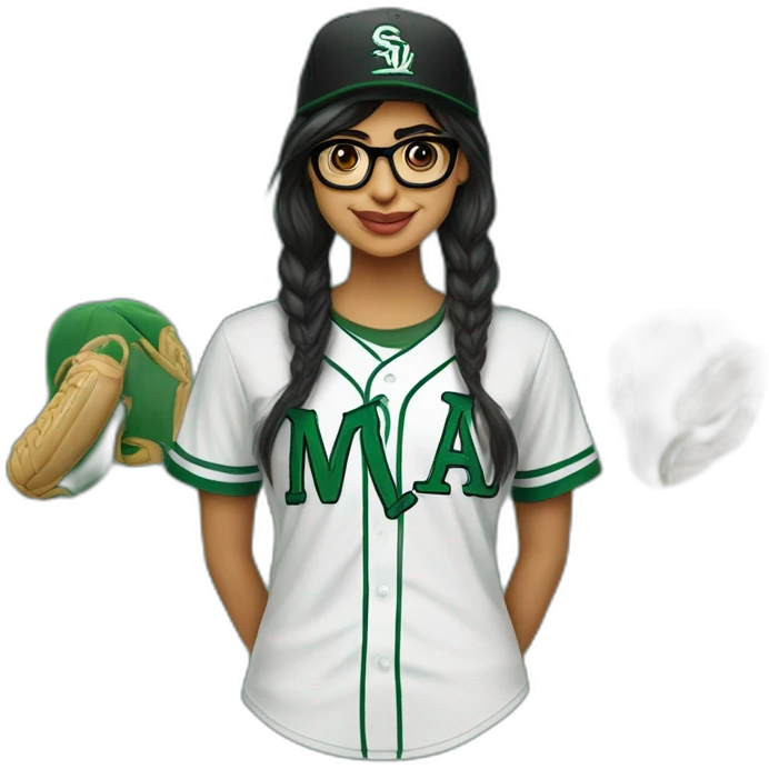 Mia Khalifa slytherin baseball tshirt emoji