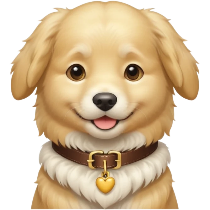white fluffy golden retriever with collar emoji