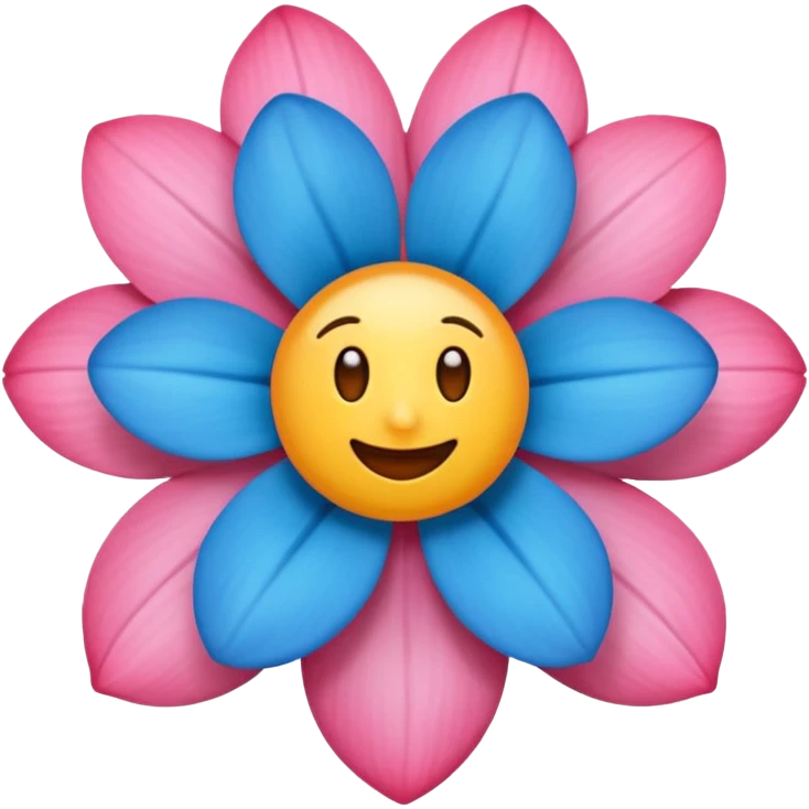Um emoji da flor rosa vermelha tradicional só que com coloração azul emoji