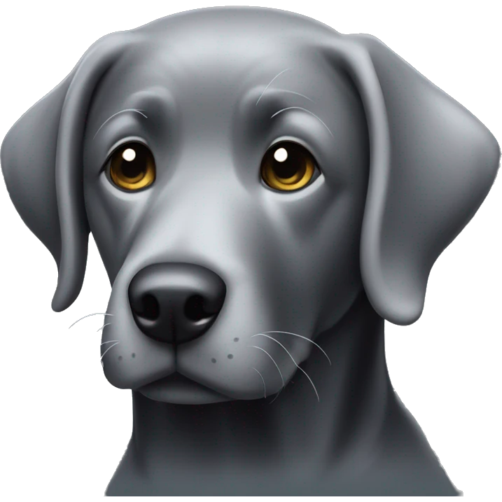 black lab dog with grey hairs on snout emoji