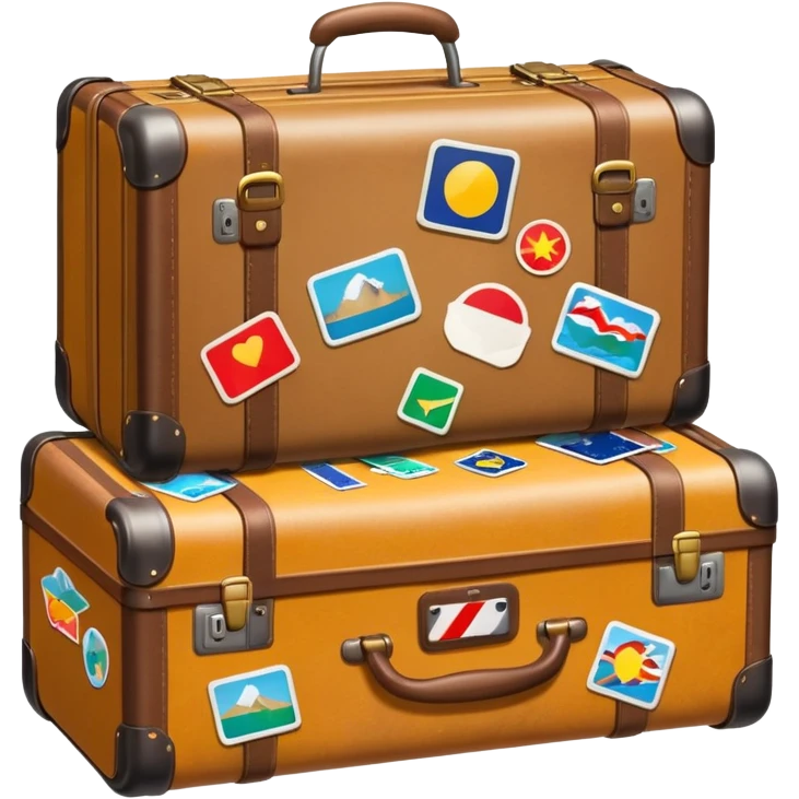 suitcase with stickers emoji