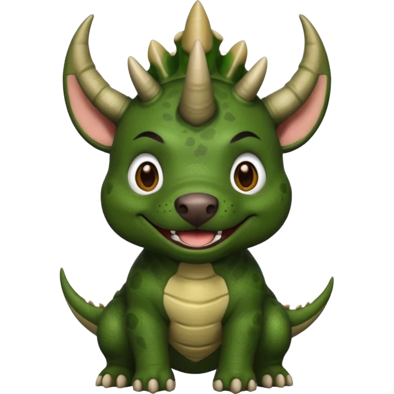 Black pibull dressed as a triceratops  emoji