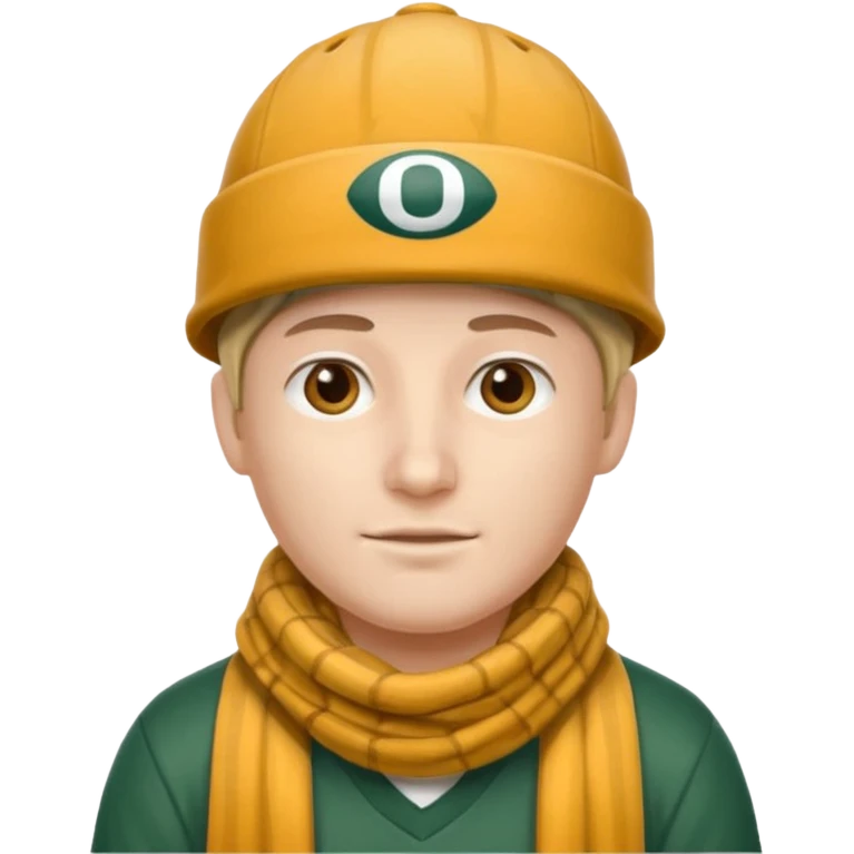 one person with two heads: with one head wearing a loggers hat and the other a football scarf emoji