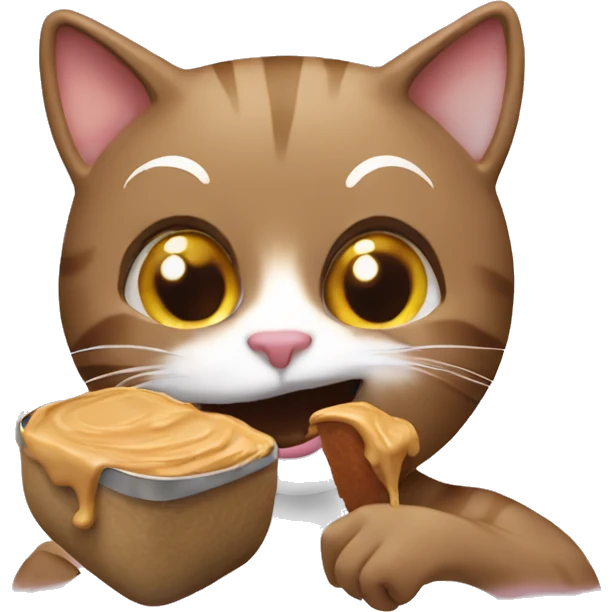 Cat eating peanutbutter emoji