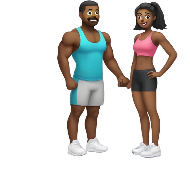Couple gym weight emoji