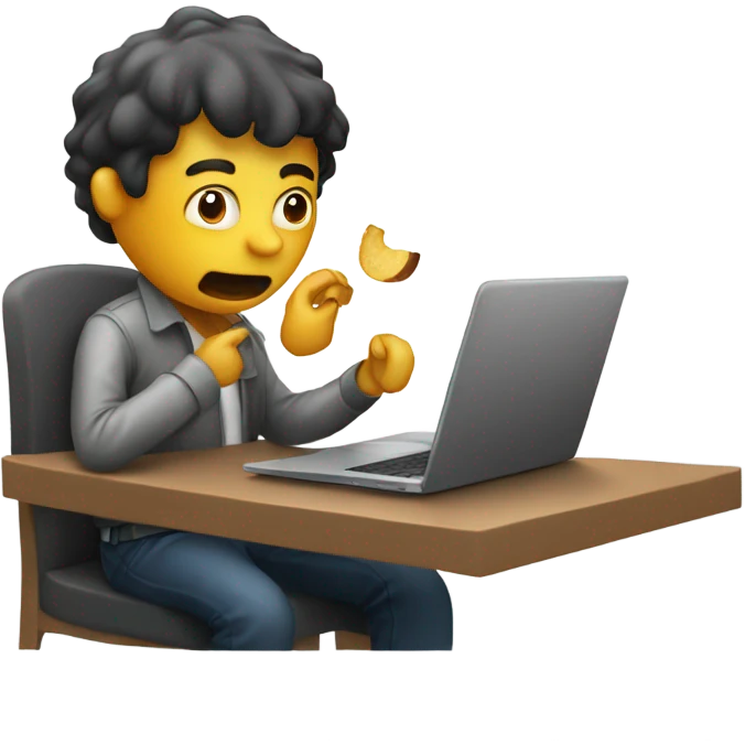 A PROGRAMMER EATING A LAPTOP emoji