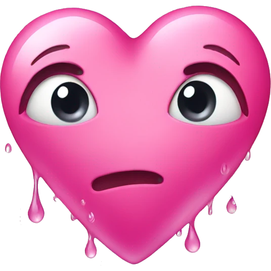 Pink heart with a water drop emoji