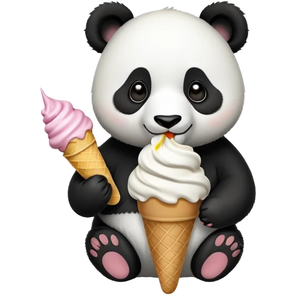 Panda eating ice cream emoji