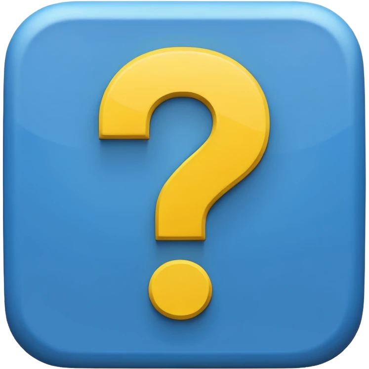 yellow question mark inside a blue square emoji