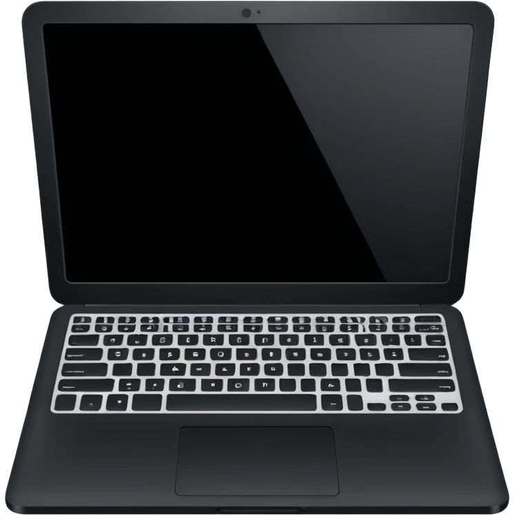black laptop with keyboard visible emoji style emoji