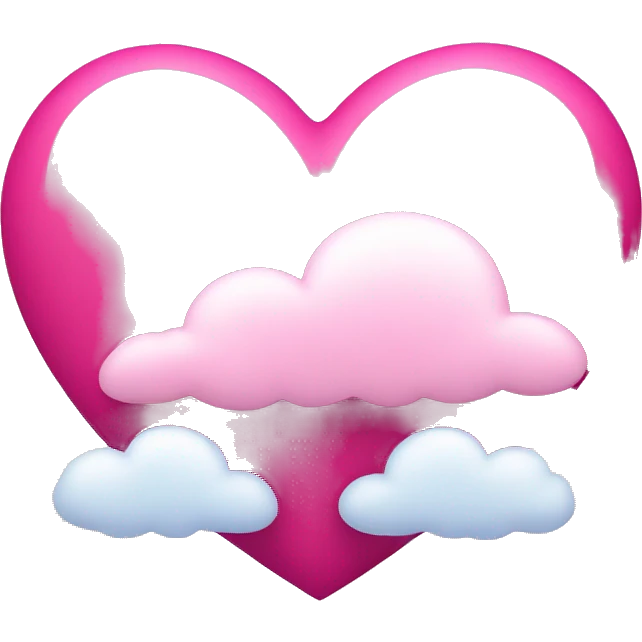pink heart + cloud emoji
